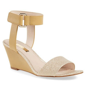 SOLD NWT Louise et Cie Phiona Rose Gold Wedge Sandal